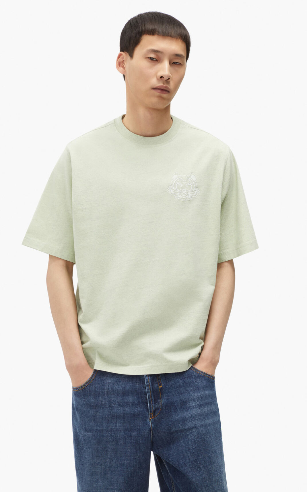 T Shirt Kenzo RE/relaxed casual Homme Vert | KNIS-72036